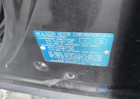 2006 Suzuki Grand Vitara Luxury from USA, damaged, VIN JS3TE947464101961